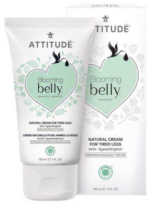 ATTITUDE Crema natural para piernas cansadas Blooming Belly no solo para embarazadas con menta 150 ml