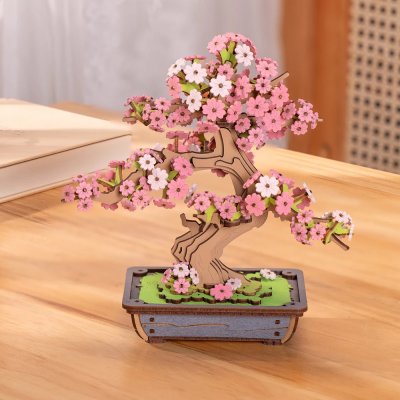 RoboTime 3D lesena sestavljanka Bonsaj sakura