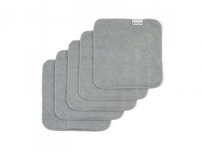 Bamboo Cloth napkin small, set of 5 pcs - grey