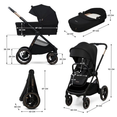 KINDERKRAFT Kombinirani voziček Nea 2 2v1 Midnigth Black