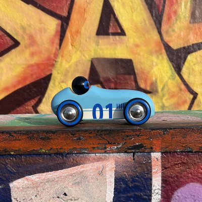 Vilac Wooden Car Old Sport Compet Turquoise