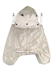 Monkey Mum® Zateplovací kapsa šusťákovina s beránkem na nosítko nebo do kočárku Carrie - 2. jakost - Béžová - Malá