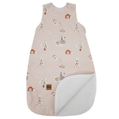 Schlafsack aus ECO-Baumwolle MEDIUM My Farm Powder Pink 50x75 cm 2,5 TOG