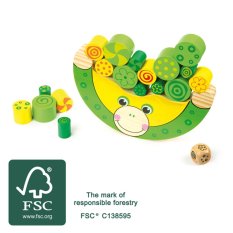 small foot Motorikspielzeug Balancierender Frosch aus Holz