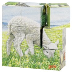 Goki Holzbausteine Bauernhoftiere 9 Stk.