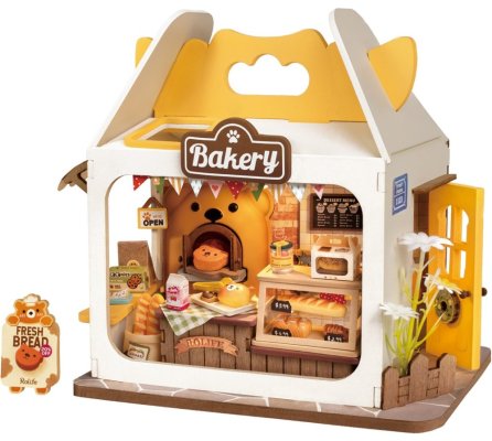 Puzzle 3D en bois RoboTime Miniature de maison Pâtisserie des oursons