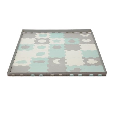 KINDERKRAFT Schaumstoff-Puzzlematte Luno Shapes 185 x 165 cm Mint, 30 Stück, Premium