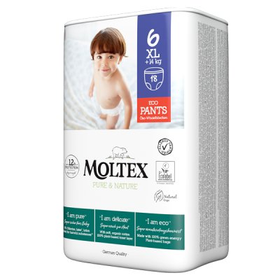 MOLTEX Pure&Nature Einwegwindelhöschen 6 XL (14 kg+) 18 Stk