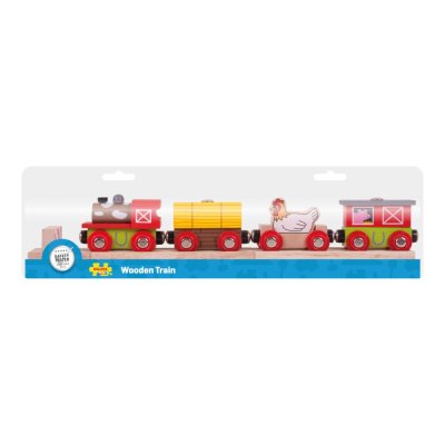 Bigjigs Rail Pociąg Farma + 3 tory