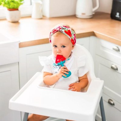 BABYONO Lernbeißring mit Wassermelonenrassel