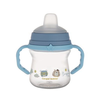 CANPOL BABIES Kubek silikonowy do picia FirstCup Bonjour Paris 150ml niebieski