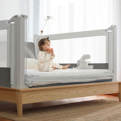 Barierka do łóżka Monkey Mum® Popular - 90 cm - jasnoszara