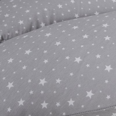 CEBA Polštář na kojení Huggy (150x60x37) Basic Grey Stars