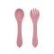 PETITE&MARS Juego de comedor silicona TAKE&MATCH 4 piezas Dusty Rose - Desert Sand 6m+