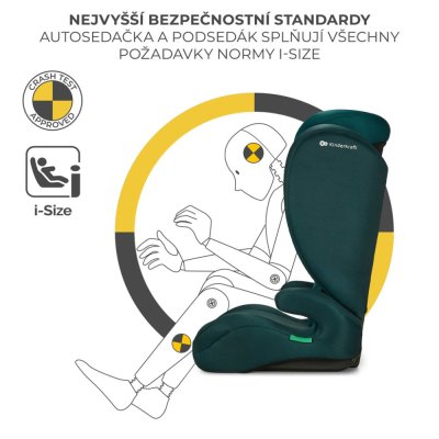 KINDERKRAFT Bilbarnstol i-Spark i-Size 100-150 cm Grön