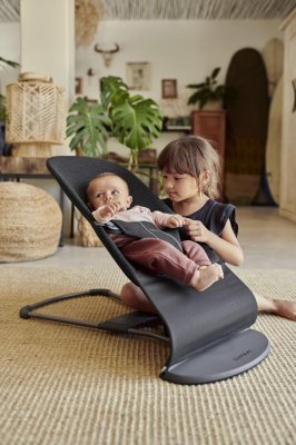 BABYBJÖRN Lounger Bliss, Anthrazitgrauer 3D-Jersey