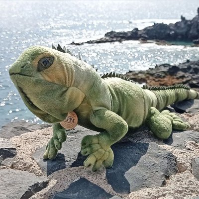 Rappa Iguana di peluche verde 70 cm ECO-FRIENDLY