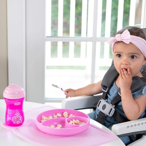 CHICCO Placemat silicone pink 18m+