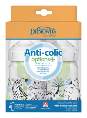 DR.BROWN'S Babyflasche Anti-Kolik Wide Neck Jungle 150ml, 2 Stück (WB52014)