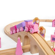 Bigjigs Rail Circuit de train en bois en forme de huit pour princesses 35 pièces
