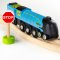 Bigjigs Rail Hölzerne Nachbildung der Mallard Lokomotive + 3 Schienen
