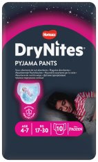 HUGGIES® DryNites Kertakäyttöiset vaippahousut tytöille 4-7 v (17-30 kg) 10 kpl