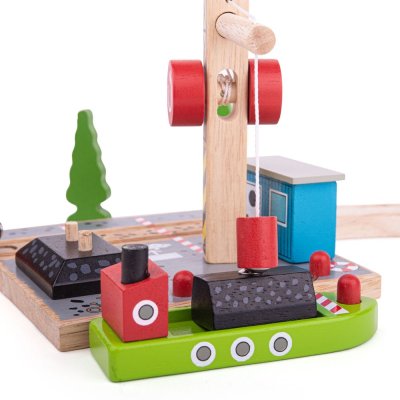 Bigjigs Rail Premogovni dok z žerjavom