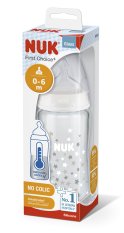 NUK FC+ Bottiglia in vetro con controllo della temperatura 240 ml - bianco