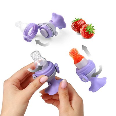 BABYONO Silikon-Schnuller zum Füttern von Flower Violet 6m+