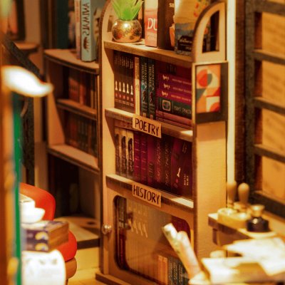 RoboTime Puzle 3D Sujetalibros Miniatura de Casa Librería