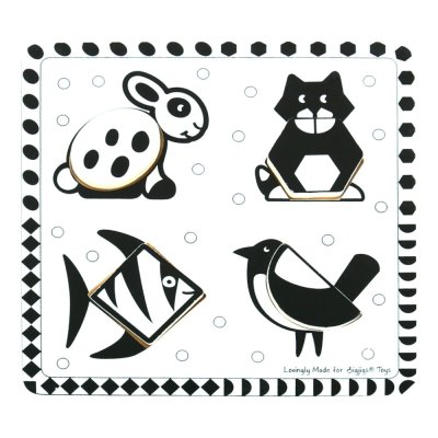 Bigjigs Toys Houten inlegpuzzel zwart-wit vormen 2