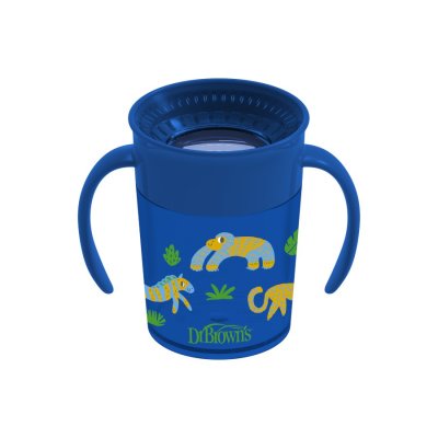 DR.BROWN'S Set bottiglia WN 2in1 blu + Mug Cheers Jungle 200ml + Cucchiaini con estremità morbida