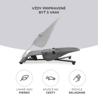 KINDERKRAFT Cadeira de balanço Mimi Cinza, até 9 kg