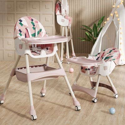 Seggiolone per bambini 2in1 Comfort - Ornamento rosa