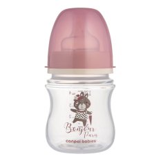 CANPOL BABIES Pullo leveällä suulla Bonjour Paris 120 ml pinkki