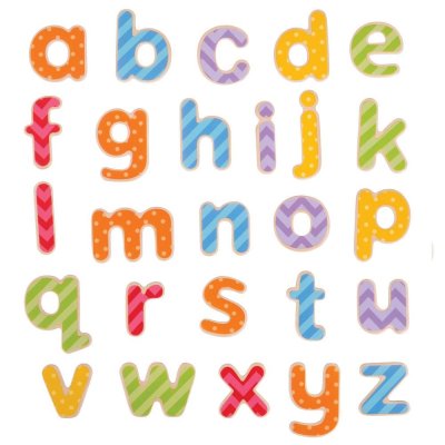 Bigjigs Toys Magnetisches buntes Alphabet (Kleinbuchstaben)