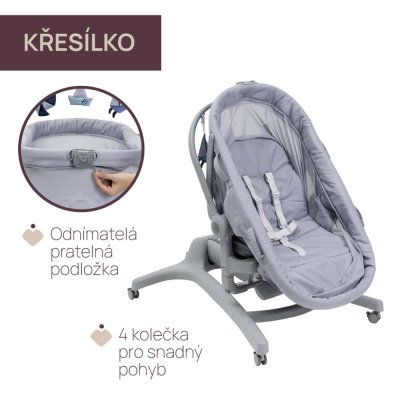 CHICCO Spjälsäng/säng/stol Chicco Baby Hug Pro - Earl Grey