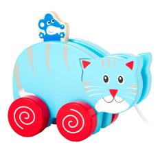 small foot Fából készült húzható macska egérrel