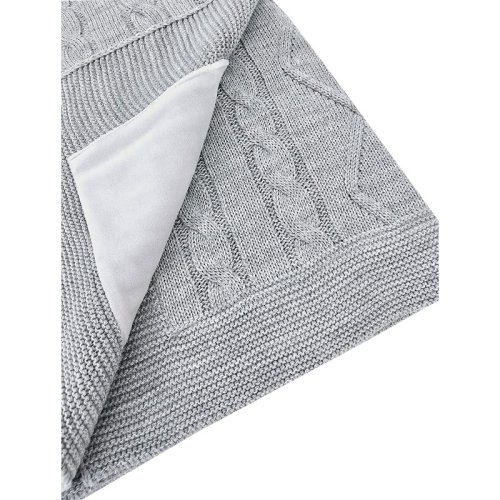 Κουβέρτα από κασμίρ EKO με βελούδινη φόδρα Γκρι 100x80 cm
