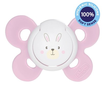 CHICCO Smoczek Physio Comfort silikonowy 2-6m dziewczynka - króliczek 1 szt.