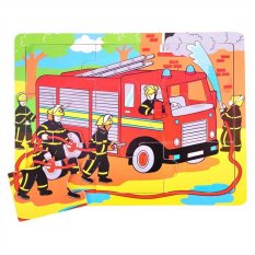 Bigjigs Toys Puzzle en bois pompiers 9 pièces