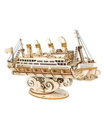 RoboTime 3D Drewniane Puzzle Zaoceaniczny Parowiec