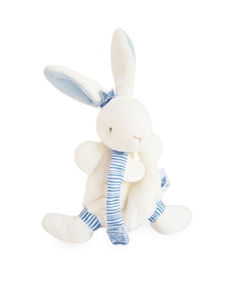 Doudou Ajándékkészlet - Nyuszis cumitartó játék 15 cm kék