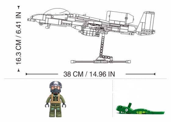 Sluban Model Bricks M38-B1362 Útočné lietadlo A10CS