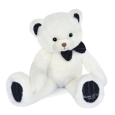 Doudou Histoire d'Ours Plush Teddy Bear with Dark Blue Bow Tie 30 cm