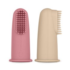 PETITE&MARS Set de cepillos de dientes de silicona Rose&Sand 2uds 0m+