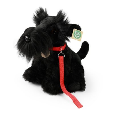 Rappa Chien Schnauzer en peluche avec laisse 30 cm ECO-FRIENDLY
