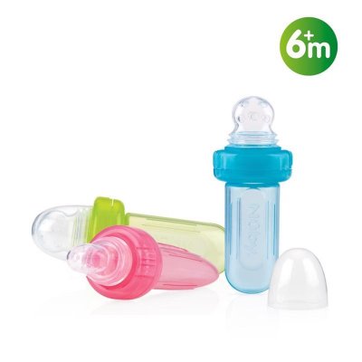 NUBY Silicone feeder Easy squeezy feeder 6 m+, blue