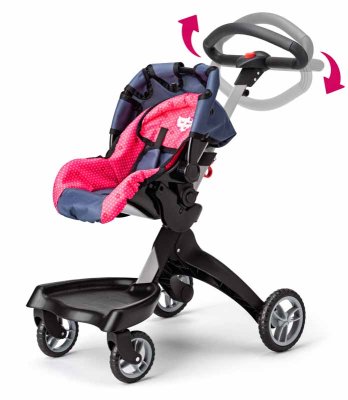 WOODY Moderner Kinderwagen, Autositz „Chichi Cats“, 2 in 1