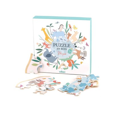 Vilac Okrągłe puzzle 24 elementy Świat od Sarah Betz